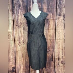 Calvin Klein gray cotton blend V-neck dress women’s size 6 Calvin Klein